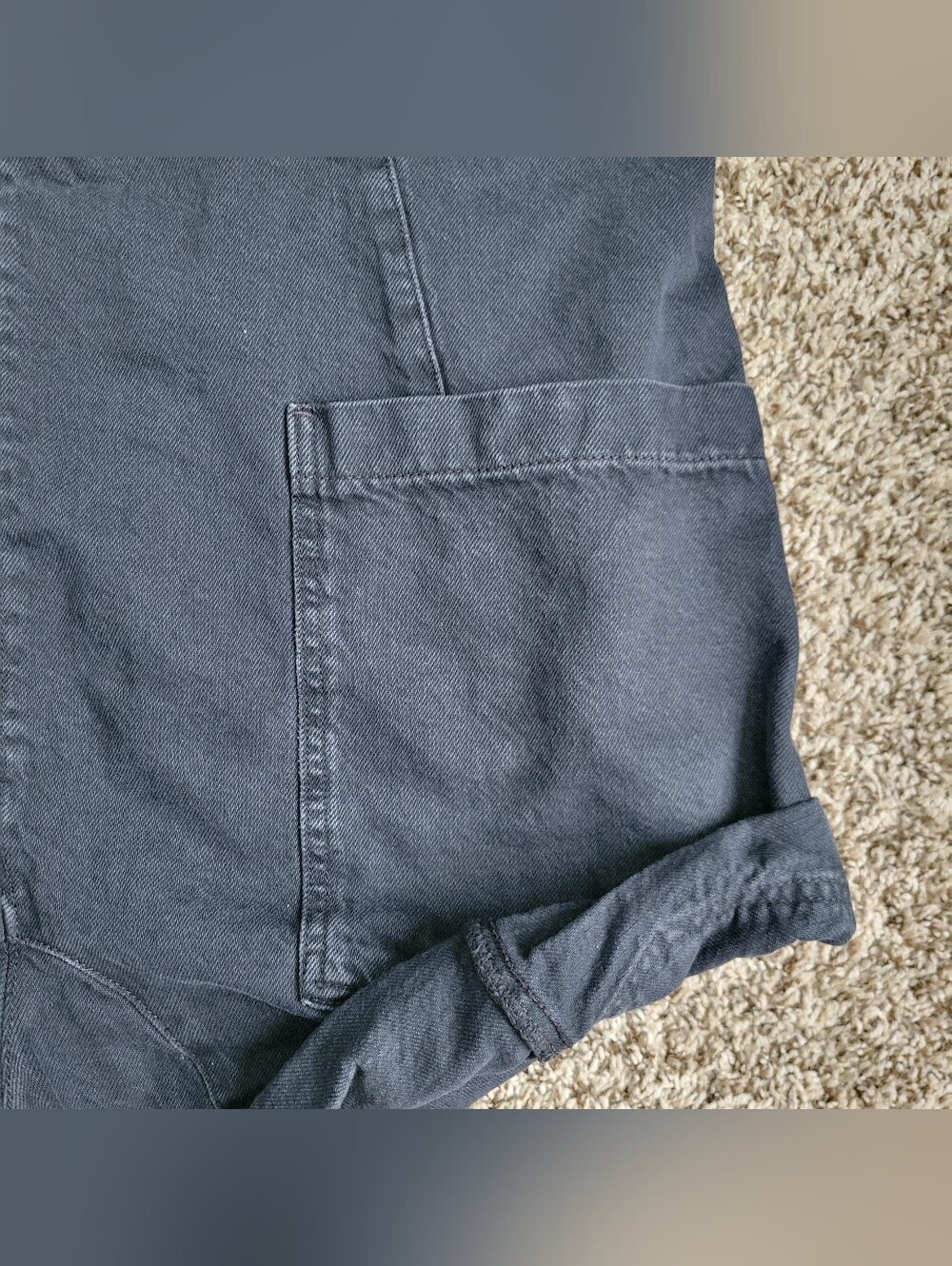 We The Free People High Roller Shortalls Overalls Shorts Black Gray Large - Picture 4 of 9